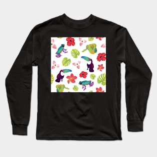 Rainforest White Toucans Long Sleeve T-Shirt